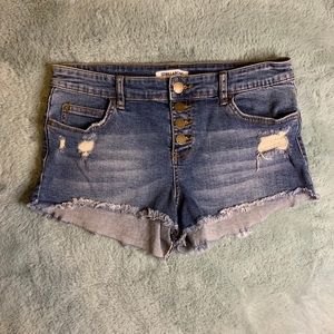 Billabong distressed denim shorts